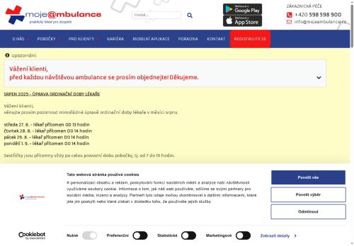 Zobrazit webové stránky Praktický lékař pro dospělé MOJE AMBULANCE