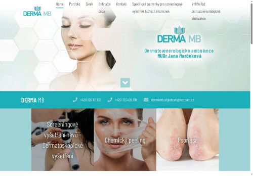 Zobrazit webové stránky Kožní ambulance DERMA MB - MUDr. Jana Marčeková