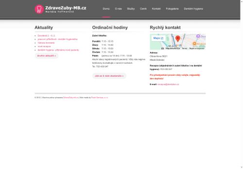 Zobrazit webové stránky Zubní ordinace - MDDr. Markéta Hoffmanová