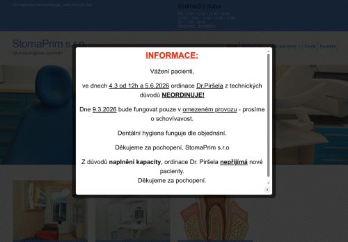 Zobrazit webové stránky Stomatologické centrum StomaPrim s.r.o. - MUDr. MDDr. Karel Piršel