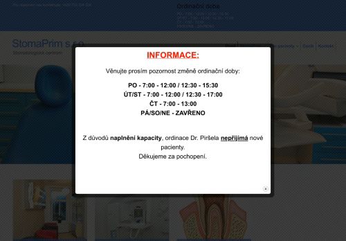 Zobrazit webové stránky Stomatologické centrum StomaPrim s.r.o. - MUDr. MDDr. Karel Piršel