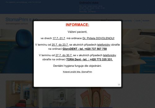 Zobrazit webové stránky Stomatologické centrum StomaPrim s.r.o. - MUDr. MDDr. Karel Piršel