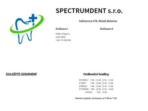 Stomatologie Spectrum Dent s.r.o. - stomatolog V. Stojanov
