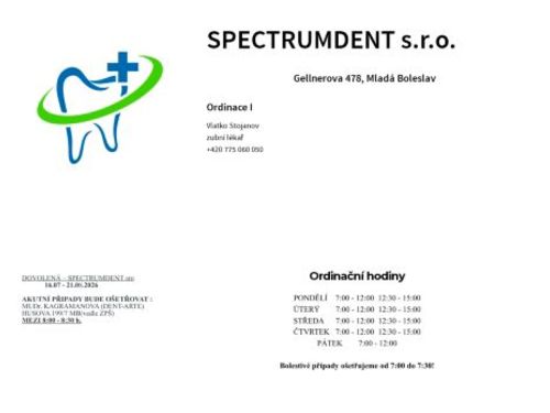 Stomatologie Spectrum Dent s.r.o. - stomatolog V. Stojanov
