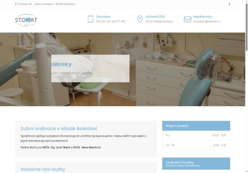 Zobrazit webové stránky Zubní ordinace Stomat Art - MDDr. Ing. Josef Bareš, MUDr. Alena Barešová