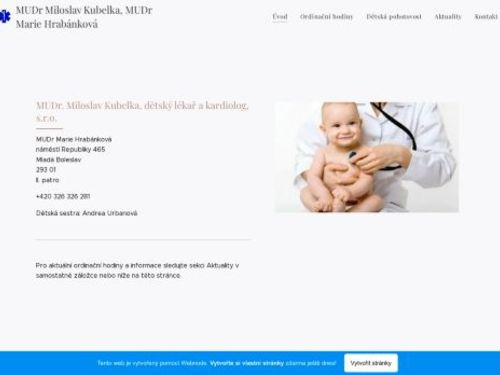 Praktický lékař pro děti a dorost a dětská kardiologie - MUDr. Miloslav Kubelka, MUDr. Marie Hrabánková