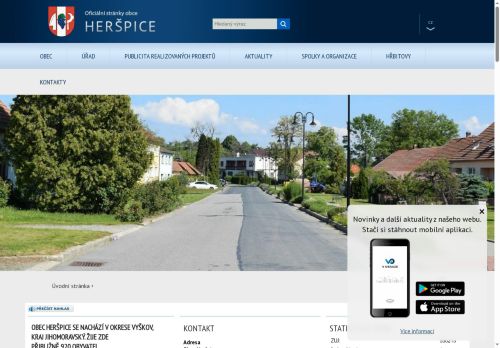 Webové stránky Obec Heršpice, Heršpice