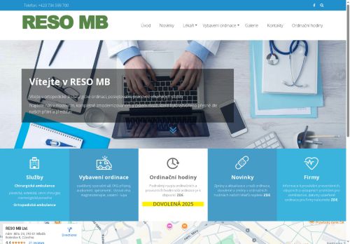 Zobrazit webové stránky Ortopedická a chirurgická ordinace RESO MB