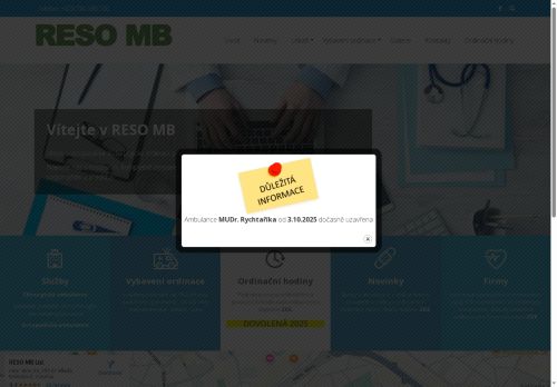Zobrazit webové stránky Ortopedická a chirurgická ordinace RESO MB
