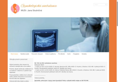 Zobrazit webové stránky Gynekologická ambulance - MUDr. Jana Studničná