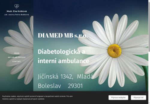 Zobrazit webové stránky Diabetologická a interní ambulance DIAMED MB s.r.o. - MUDr. Eva Košková, MUDr. Anežka Belzová