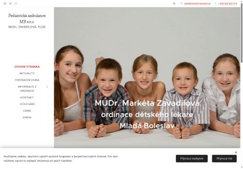 Zobrazit webové stránky Praktický lékař pro děti a dorost Pediatrická ambulance MB s.r.o. - MUDr. Pavel Nechanický, MUDr. Markéta Zavadilová