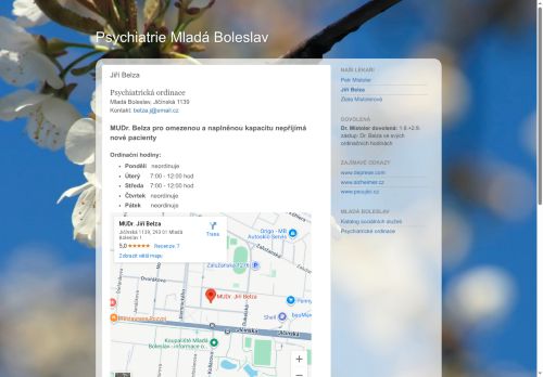 Zobrazit webové stránky Psychiatrie Mladá Boleslav - MUDr. Jiří Belza