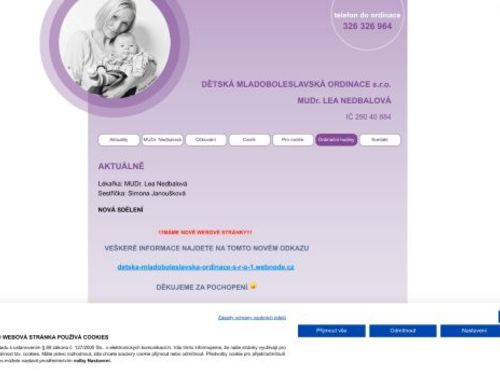 Praktický lékař pro děti a dorost Dětská mladoboleslavská ordinace s.r.o. - MUDr. Lea Nedbalová