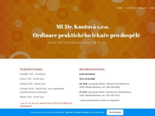 Praktický lékař pro dospělé - MUDr. Hana Knotová