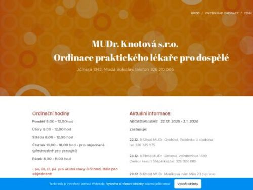 Praktický lékař pro dospělé - MUDr. Hana Knotová