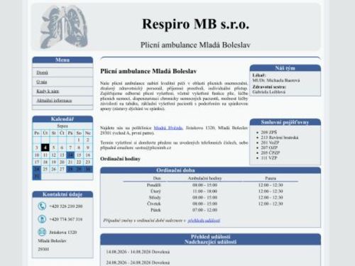 Plicní ambulance Respiro MB s.r.o. - MUDr. Michaela Baerová