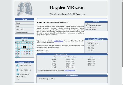 Zobrazit webové stránky Plicní ambulance Respiro MB s.r.o. - MUDr. Michaela Baerová