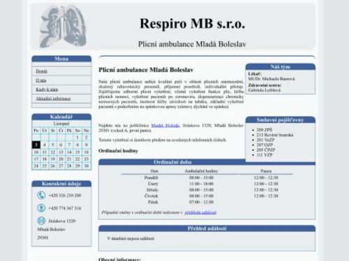 Plicní ambulance Respiro MB s.r.o. - MUDr. Michaela Baerová
