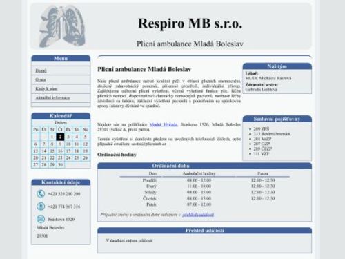 Plicní ambulance Respiro MB s.r.o. - MUDr. Michaela Baerová