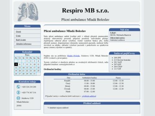 Plicní ambulance Respiro MB s.r.o. - MUDr. Michaela Baerová