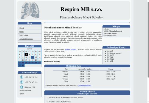 Zobrazit webové stránky Plicní ambulance Respiro MB s.r.o. - MUDr. Michaela Baerová
