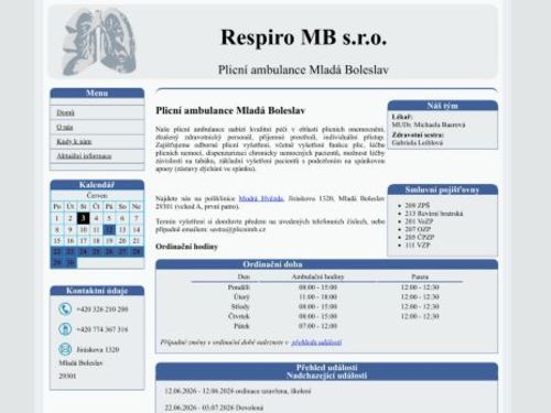Plicní ambulance Respiro MB s.r.o. - MUDr. Michaela Baerová