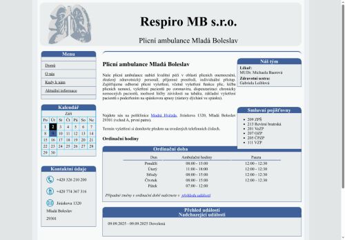 Zobrazit webové stránky Plicní ambulance Respiro MB s.r.o. - MUDr. Michaela Baerová