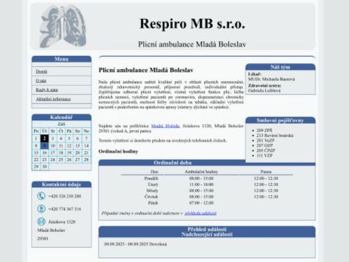 Plicní ambulance Respiro MB s.r.o. - MUDr. Michaela Baerová
