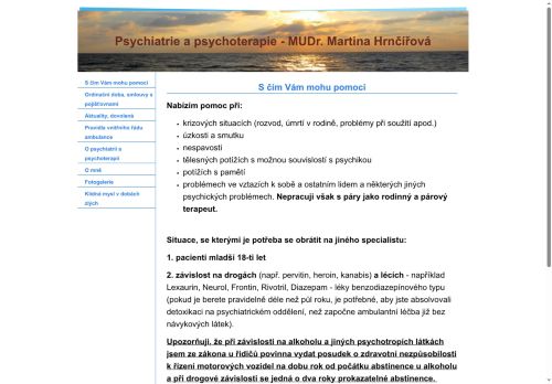 Zobrazit webové stránky Ambulance psychiatrie a psychoterapie - MUDr. Martina Hrnčířová