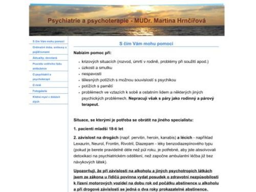Ambulance psychiatrie a psychoterapie - MUDr. Martina Hrnčířová