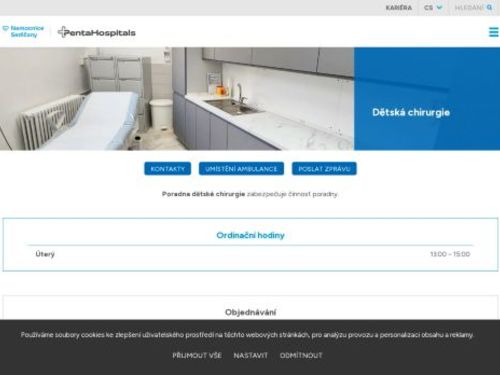 Ambulance dětské chirurgie - Nemocnice Sedlčany - MUDr. Renata Zelenková