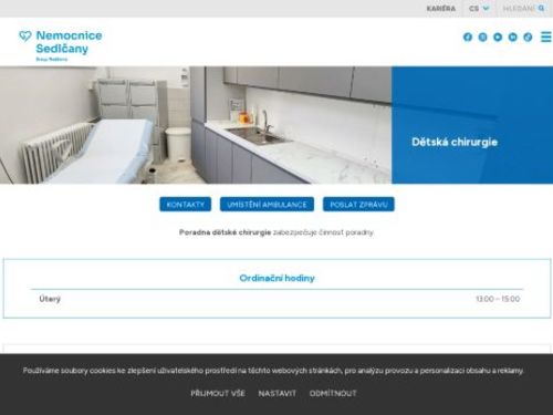 Ambulance dětské chirurgie - Nemocnice Sedlčany - MUDr. Renata Zelenková