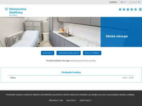 Ambulance dětské chirurgie - Nemocnice Sedlčany - MUDr. Renata Zelenková