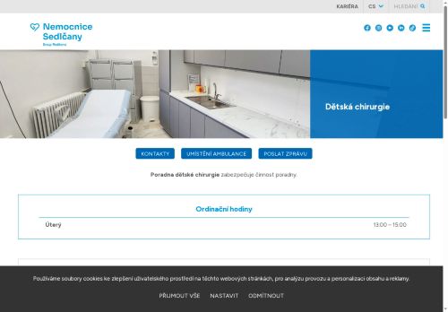 Zobrazit webové stránky Ambulance dětské chirurgie - Nemocnice Sedlčany - MUDr. Renata Zelenková