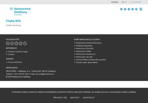 Zobrazit webové stránky Fyzioterapie - Nemocnice Sedlčany