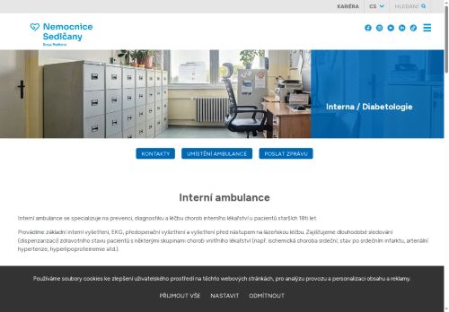 Zobrazit webové stránky Interní a diabetologická ambulance - Nemocnice Sedlčany