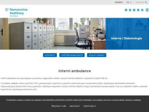 Interní a diabetologická ambulance - Nemocnice Sedlčany