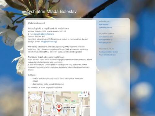 Sexuologická ambulance Psychiatrie Mladá Boleslav s.r.o. - MUDr. Zlata Mistolerová