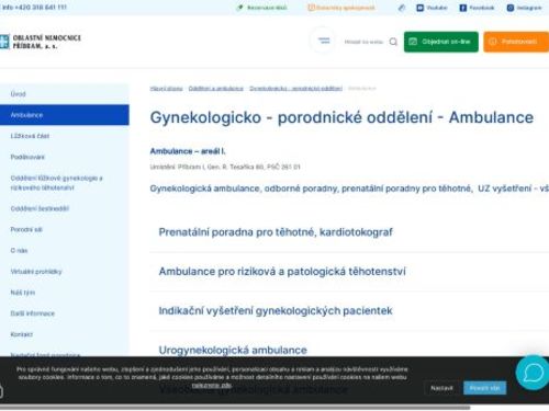 Onkologická gynekologická ambulance a poradna pro endometriózu - Oblastní nemocnice Příbram