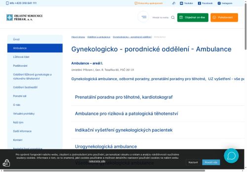 Zobrazit webové stránky Onkologická gynekologická ambulance a poradna pro endometriózu - Oblastní nemocnice Příbram