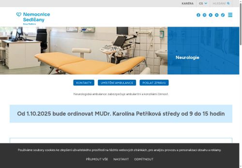 Zobrazit webové stránky Neurologická ambulance - Nemocnice Sedlčany - MUDr. Roman Kalkus