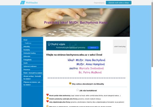 Zobrazit webové stránky Praktický lékař pro dospělé - MUDr. Hana Bechyňová