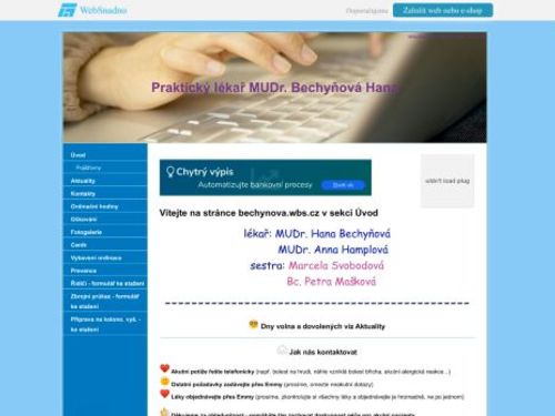Praktický lékař pro dospělé - MUDr. Hana Bechyňová