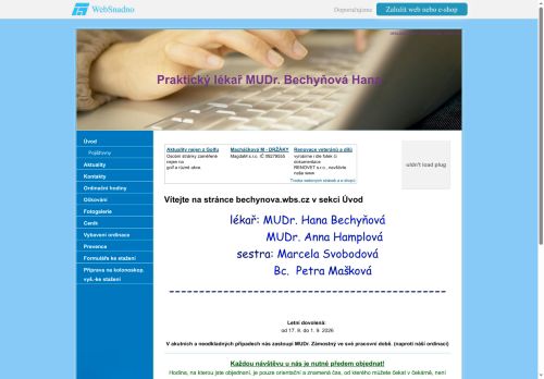 Zobrazit webové stránky Praktický lékař pro dospělé - MUDr. Hana Bechyňová