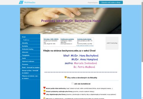 Zobrazit webové stránky Praktický lékař pro dospělé - MUDr. Hana Bechyňová