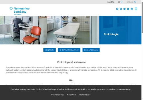 Zobrazit webové stránky Proktologická ambulance - Nemocnice Sedlčany