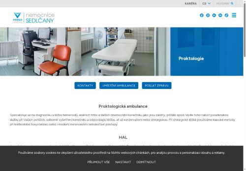 Zobrazit webové stránky Proktologická ambulance - Nemocnice Sedlčany