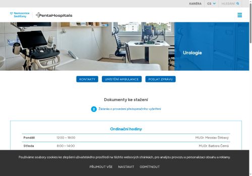 Zobrazit webové stránky Urologická ambulance - Nemocnice Sedlčany