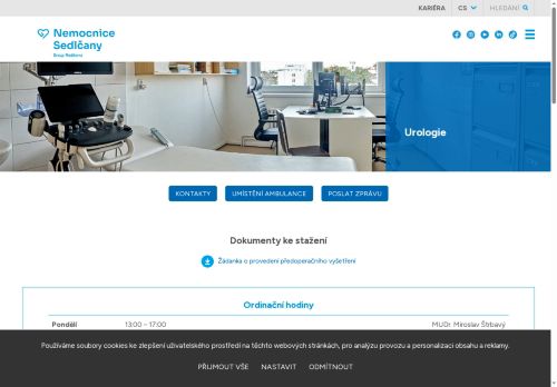 Zobrazit webové stránky Urologická ambulance - Nemocnice Sedlčany